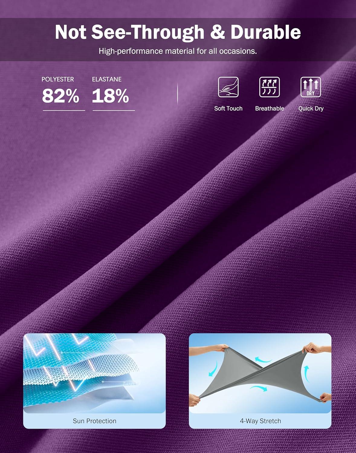 imageSANTINY 18quot Skorts for Women 3 Pockets High Waist Long Athletic Tennis Skirt Golf Skort for Casual Summer TravelDeep Purple