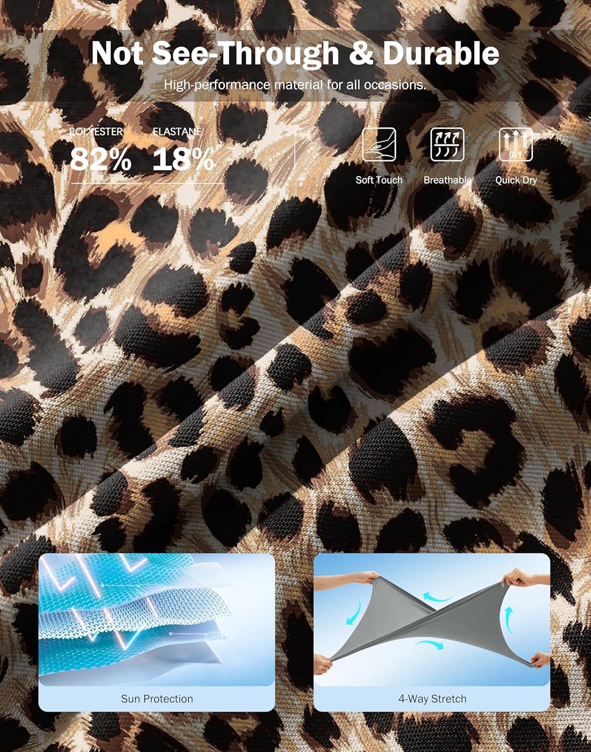 imageSANTINY 18quot Skorts for Women 3 Pockets High Waist Long Athletic Tennis Skirt Golf Skort for Casual Summer TravelLeopard