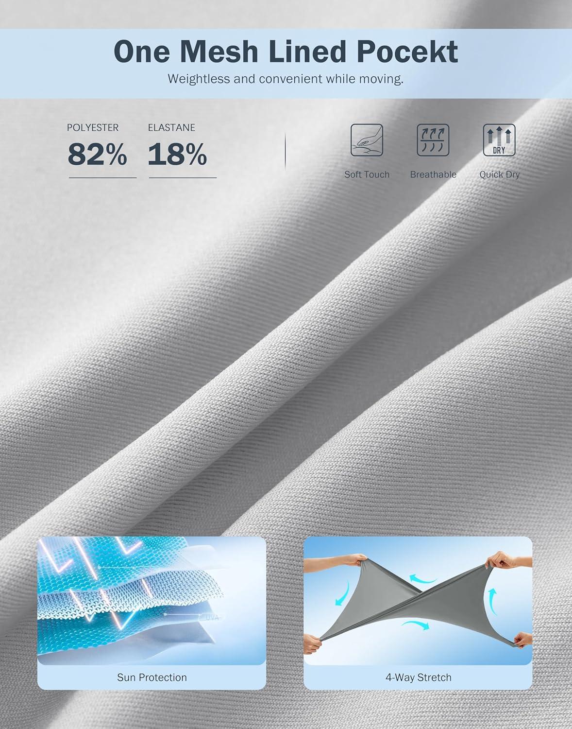 imageSANTINY 18quot Skorts for Women 3 Pockets High Waist Long Athletic Tennis Skirt Golf Skort for Casual Summer TravelLight Grey