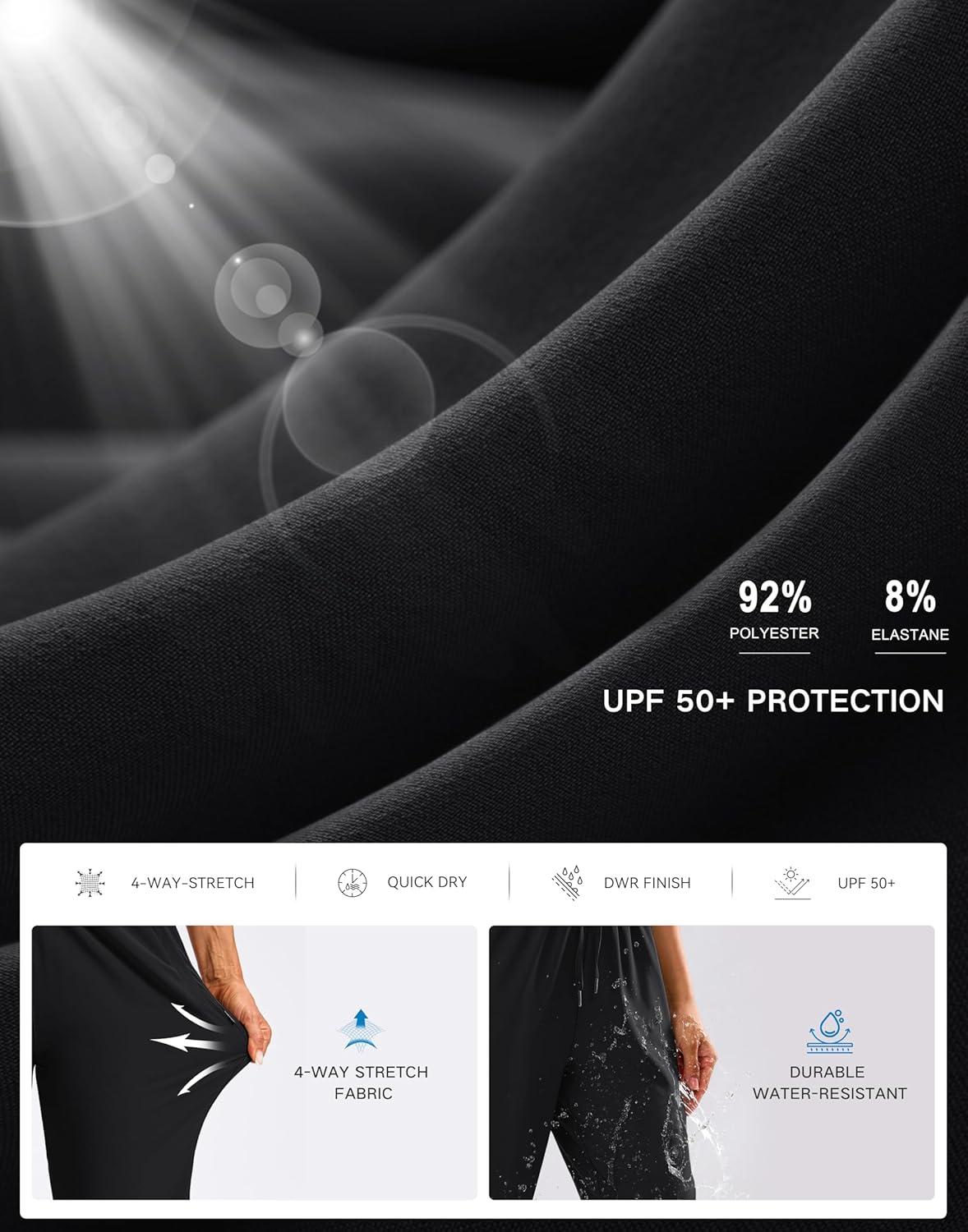 imageSANTINY Womens 15quot Long Shorts with Pockets Below The Knee Length Hiking Cargo Capris Lightweight Quick Dry Bermuda ShortsBlack