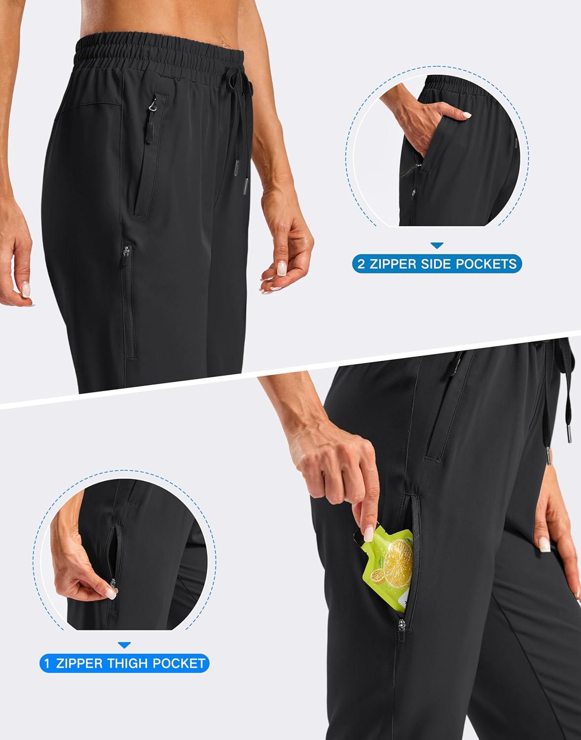 imageSANTINY Womens 15quot Long Shorts with Pockets Below The Knee Length Hiking Cargo Capris Lightweight Quick Dry Bermuda ShortsBlack