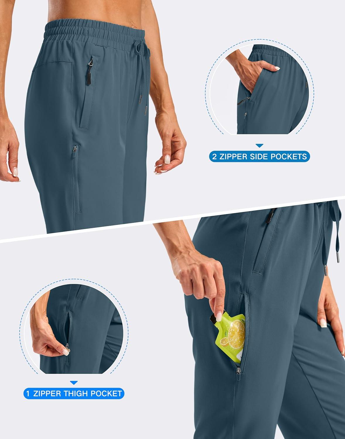 imageSANTINY Womens 15quot Long Shorts with Pockets Below The Knee Length Hiking Cargo Capris Lightweight Quick Dry Bermuda ShortsDark Blue