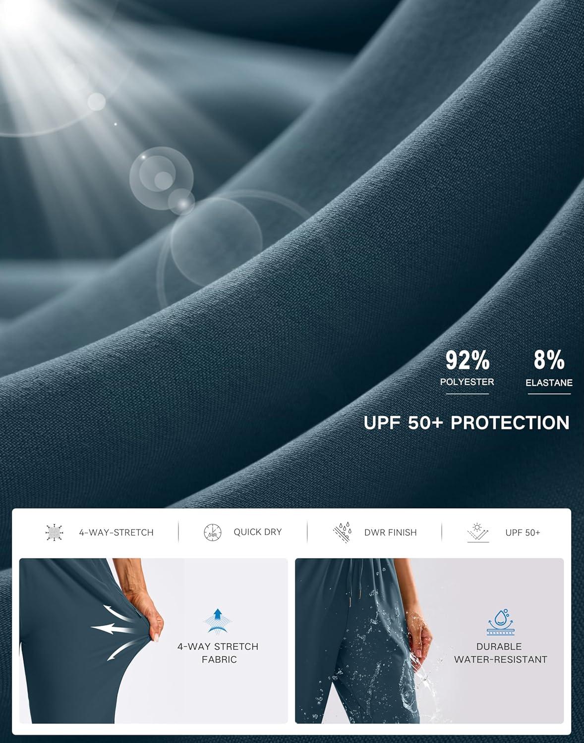 imageSANTINY Womens 15quot Long Shorts with Pockets Below The Knee Length Hiking Cargo Capris Lightweight Quick Dry Bermuda ShortsDark Blue