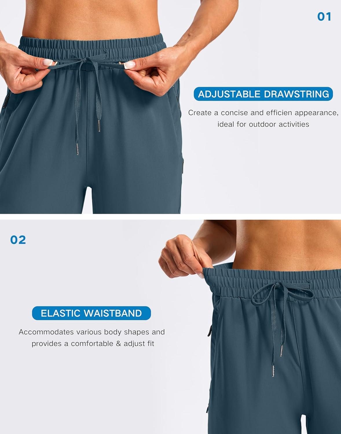 imageSANTINY Womens 15quot Long Shorts with Pockets Below The Knee Length Hiking Cargo Capris Lightweight Quick Dry Bermuda ShortsDark Blue