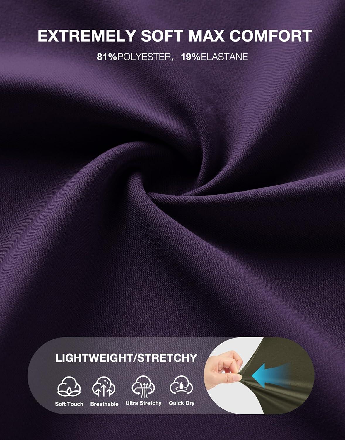 imageSANTINY Womens Bermuda Long Shorts with Pockets Drawstring High Waisted Athletic Knee Length Shorts Walking Casual WorkoutDark Purple