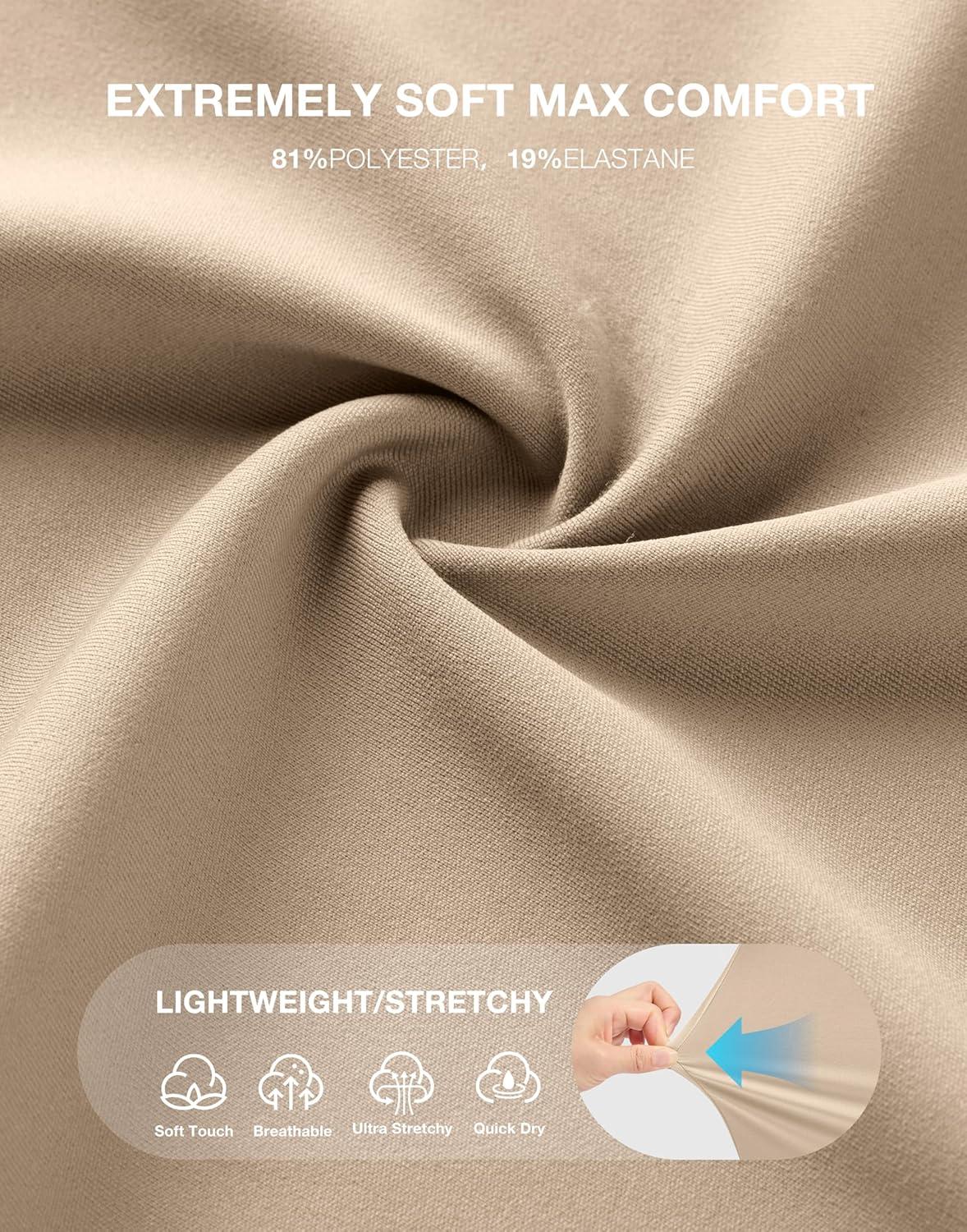 imageSANTINY Womens Bermuda Long Shorts with Pockets Drawstring High Waisted Athletic Knee Length Shorts Walking Casual WorkoutKhaki