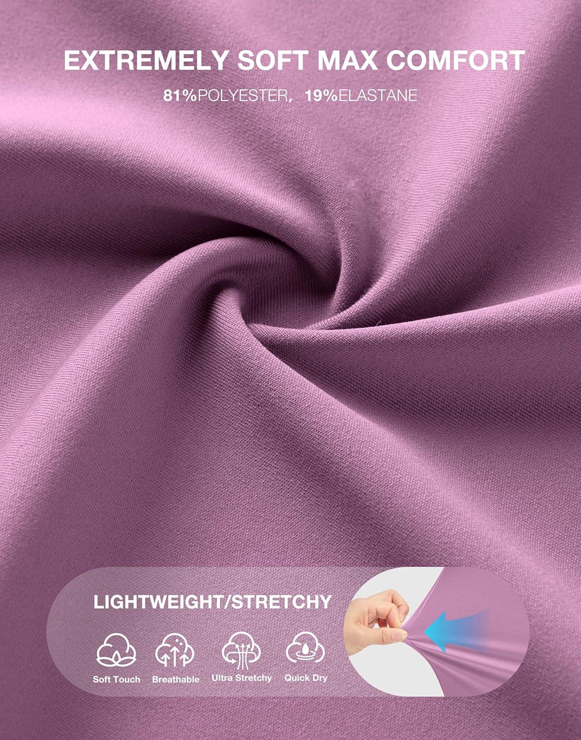 imageSANTINY Womens Bermuda Long Shorts with Pockets Drawstring High Waisted Athletic Knee Length Shorts Walking Casual WorkoutPurple Grey