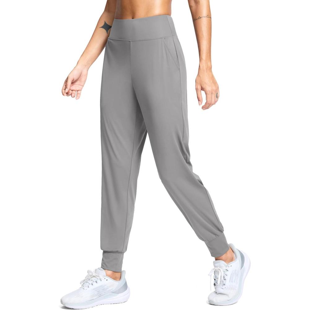 imageSANTINY Womens Joggers Pants with Pockets Lightweight High Waisted Athletic Gym Workout Pants for Women Yoga TravelGrey