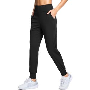 SANTINY Women’s Joggers Pants with Pockets Lightweight High Waisted Athletic Gym Workout Pants for Women Yoga Travel(Black)