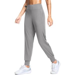 SANTINY Women’s Joggers Pants with Pockets Lightweight High Waisted Athletic Gym Workout Pants for Women Yoga Travel(Grey)