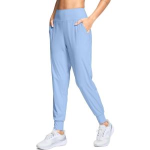 SANTINY Women’s Joggers Pants with Pockets Lightweight High Waisted Athletic Gym Workout Pants for Women Yoga Travel(Light Blue)