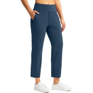 SANTINY Women’s Pants with 3 Pockets 7/8 High Waisted Stretch Ankle Pants for Women Golf Casual Travel Athletic Work(Blue)