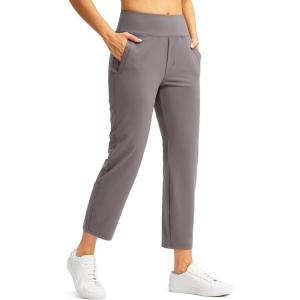 SANTINY Women’s Pants with 3 Pockets 7/8 High Waisted Stretch Ankle Pants for Women Golf Casual Travel Athletic Work(Dusty Grey)