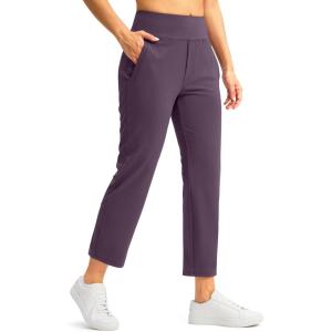 SANTINY Women’s Pants with 3 Pockets 7/8 High Waisted Stretch Ankle Pants for Women Golf Casual Travel Athletic Work(Dusty Purple)