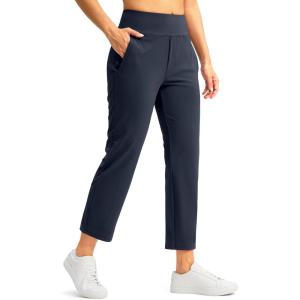 SANTINY Women’s Pants with 3 Pockets 7/8 High Waisted Stretch Ankle Pants for Women Golf Casual Travel Athletic Work(Navy)