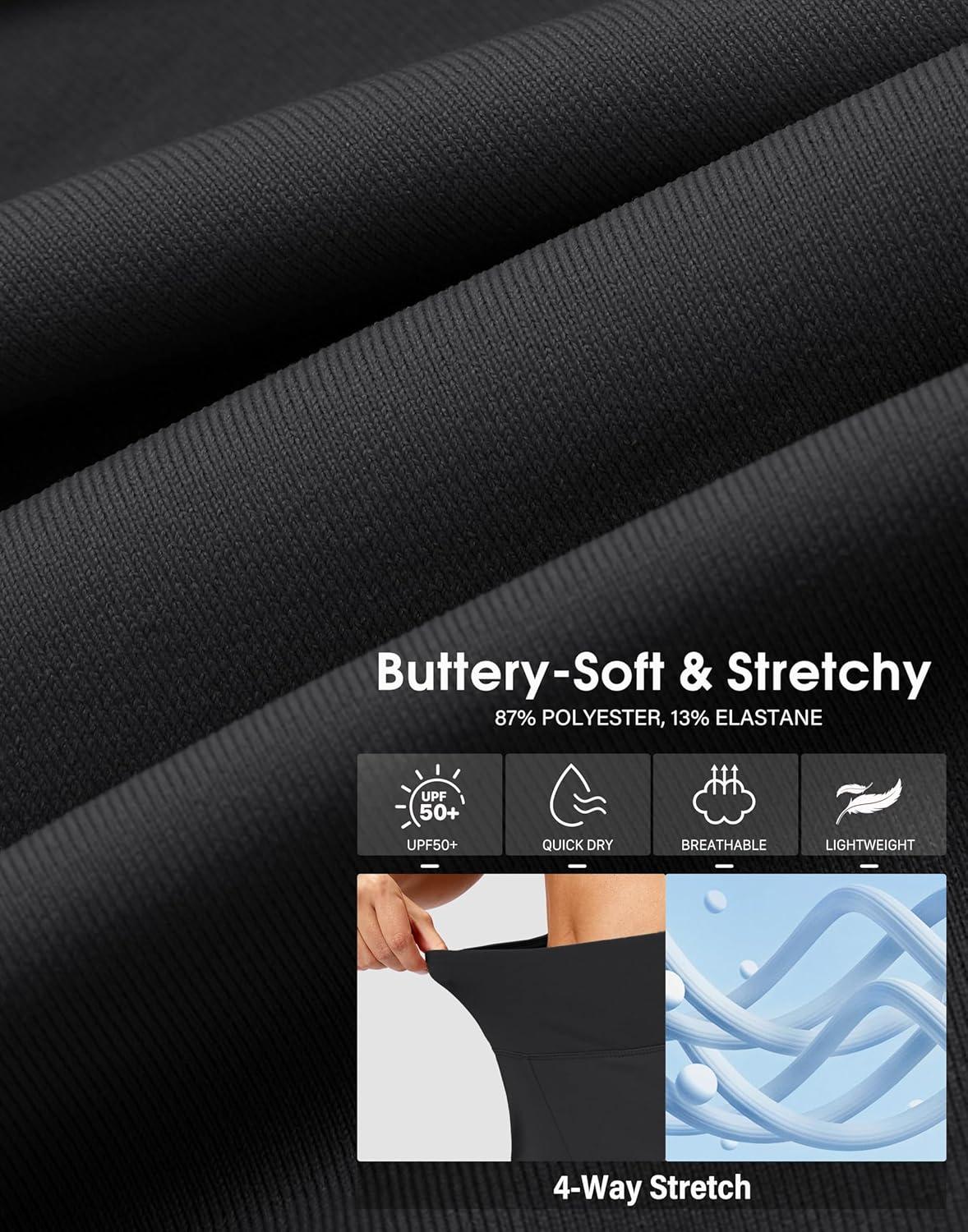 imageSANTINY 12quot Long Bermuda Shorts for Women Knee Length with Pockets High Waisted Stretch Shorts for Summer WalkingBlack