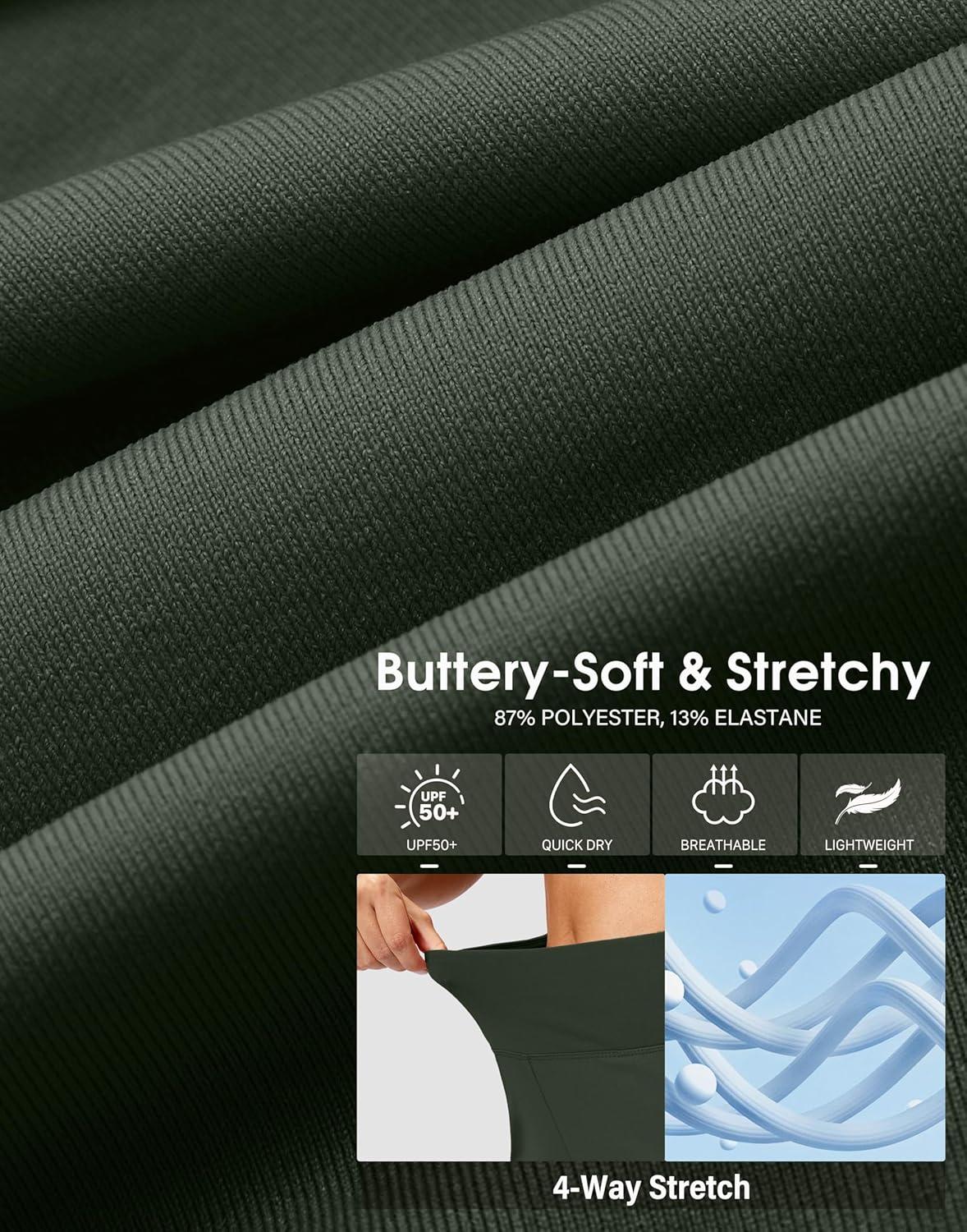 imageSANTINY 12quot Long Bermuda Shorts for Women Knee Length with Pockets High Waisted Stretch Shorts for Summer WalkingDark Olive