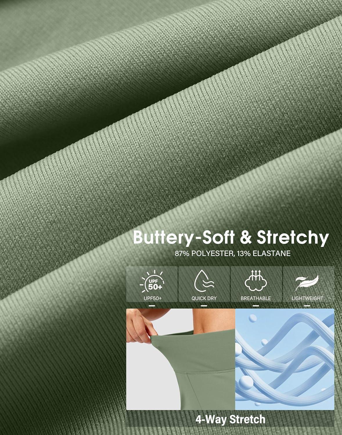 imageSANTINY 12quot Long Bermuda Shorts for Women Knee Length with Pockets High Waisted Stretch Shorts for Summer WalkingGrey Sage