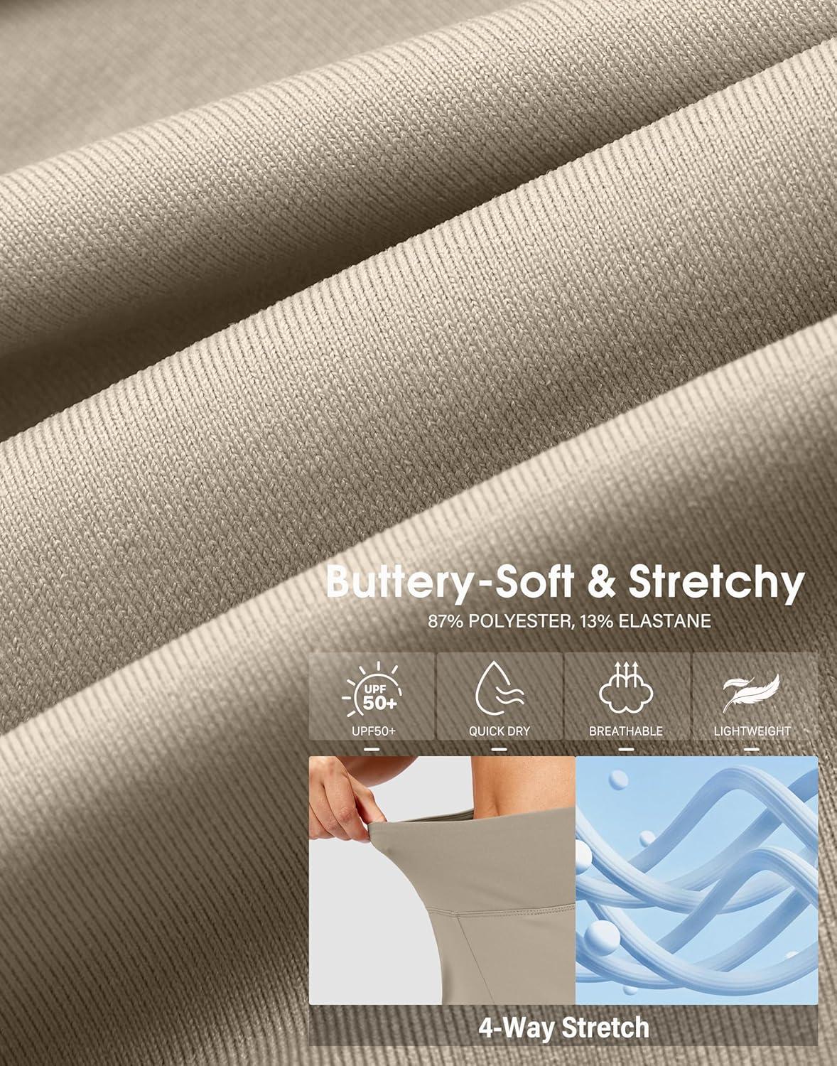 imageSANTINY 12quot Long Bermuda Shorts for Women Knee Length with Pockets High Waisted Stretch Shorts for Summer WalkingKhaki