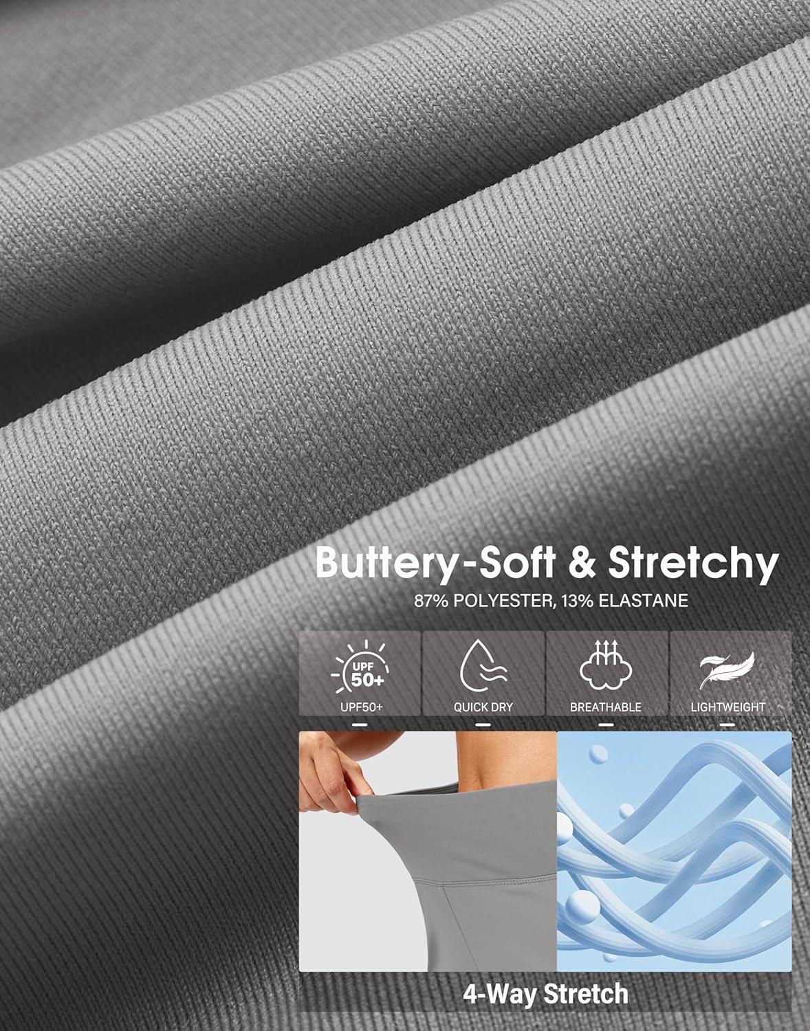 imageSANTINY 12quot Long Bermuda Shorts for Women Knee Length with Pockets High Waisted Stretch Shorts for Summer WalkingLight Grey