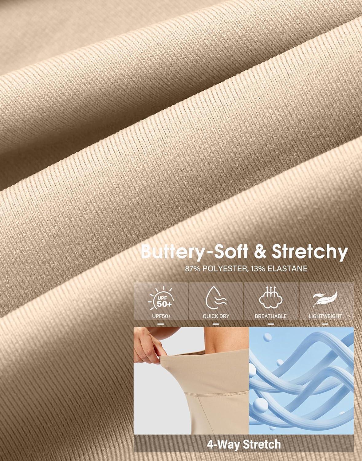 imageSANTINY 12quot Long Bermuda Shorts for Women Knee Length with Pockets High Waisted Stretch Shorts for Summer WalkingLight Khaki