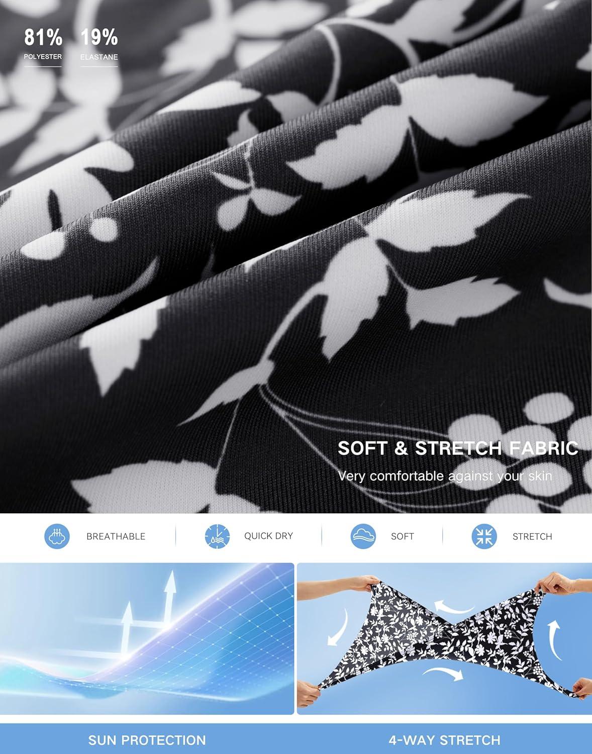 imageSANTINY 18quot Skorts for Women with 4 Pockets High Waist Long Athletic Tennis Skirt Golf Skort Dressy CasualBlack Flower