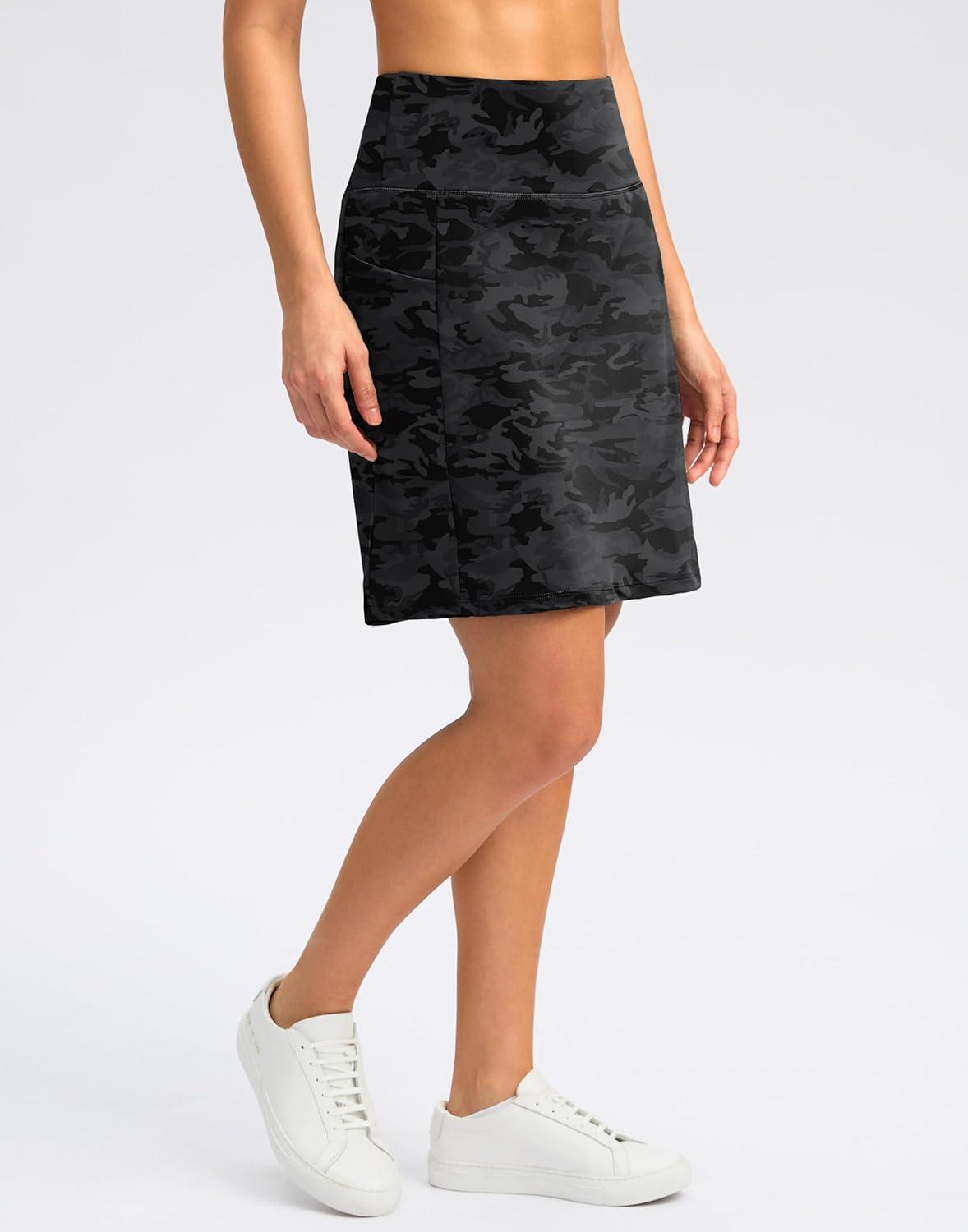 imageSANTINY 18quot Skorts for Women with 4 Pockets High Waist Long Athletic Tennis Skirt Golf Skort Dressy CasualGrey Camo