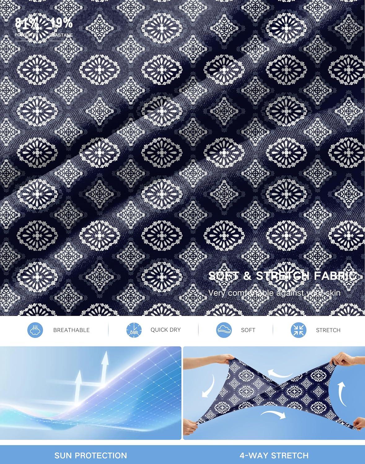 imageSANTINY 18quot Skorts for Women with 4 Pockets High Waist Long Athletic Tennis Skirt Golf Skort Dressy CasualNavy Pattern