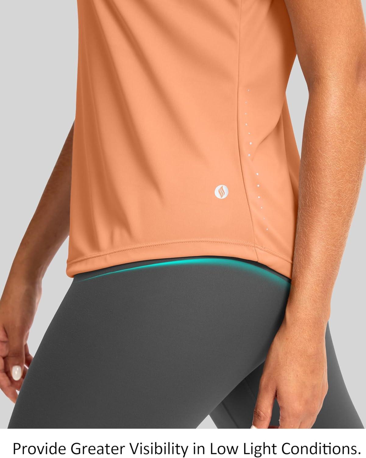 imageSANTINY Sleeveless Workout Tops for Women Breathable Lightweight Athletic Running Tank Tops Active Tennis Yoga ShirtsCoral Pink