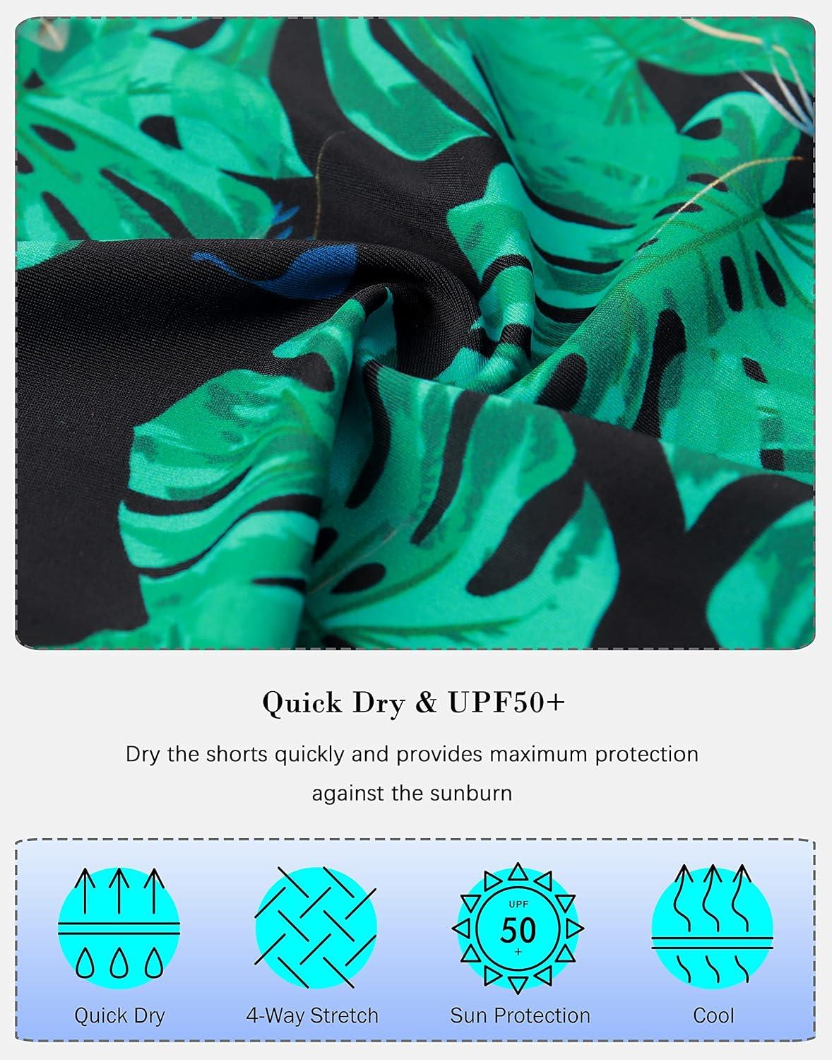 imageSANTINY Womens 812 High Waisted Swim Shorts with Pockets UPF50 Long Board Swimming Shorts for Women with Liner12inleaf