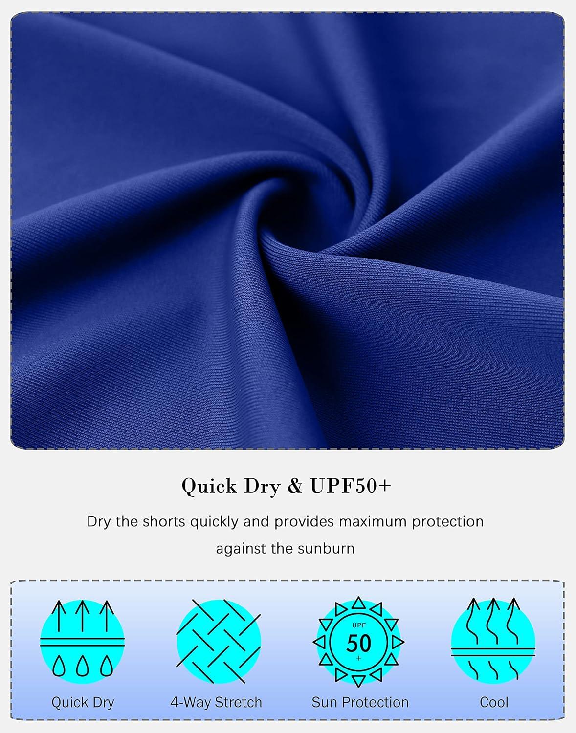 imageSANTINY Womens 812 High Waisted Swim Shorts with Pockets UPF50 Long Board Swimming Shorts for Women with Liner8indeep Blue