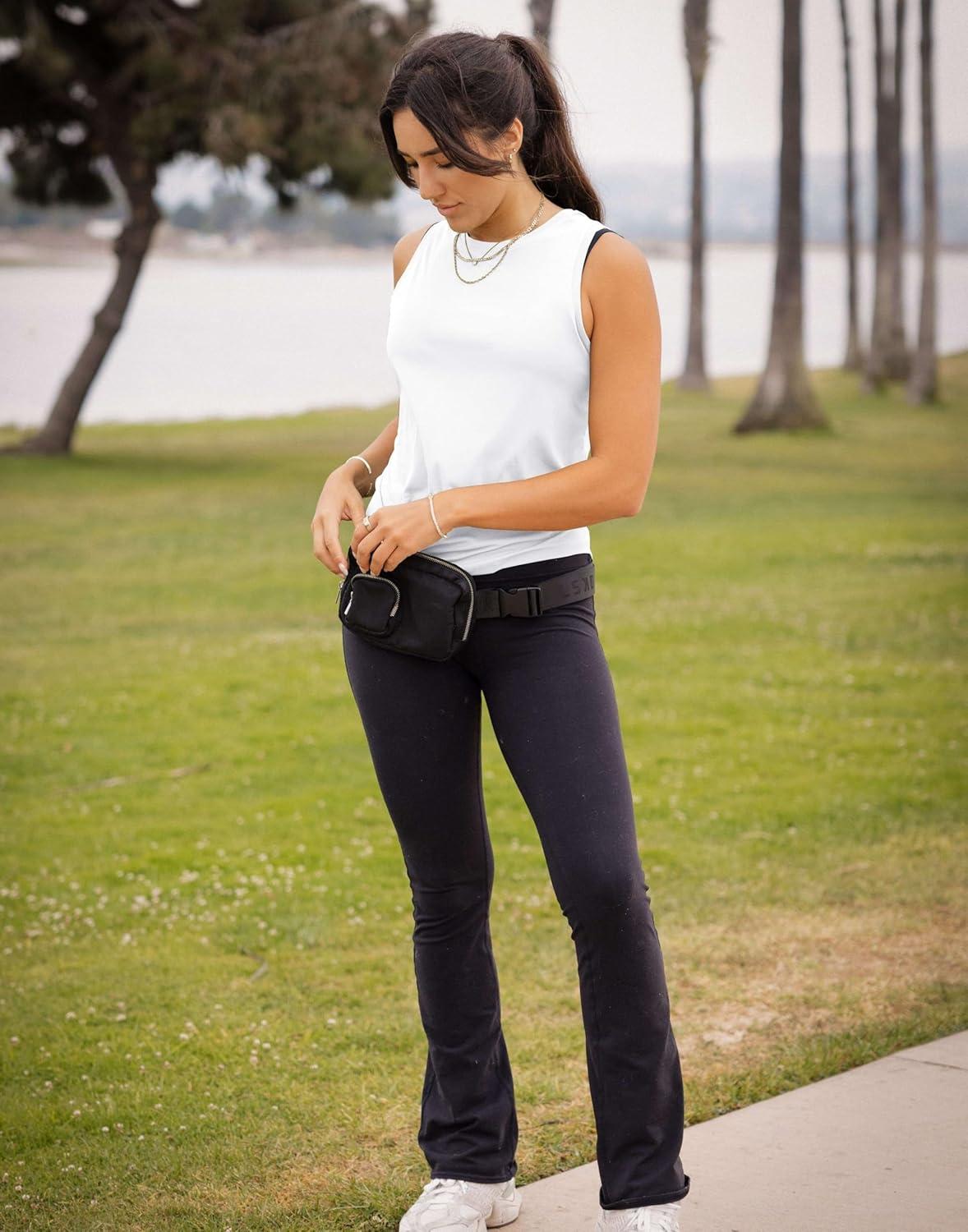 imageSANTINY Womens Sleeveless Workout Tops Lightweight Tennis Yoga Athletic Running Shirts Racerback Tank Tops for WomenA White