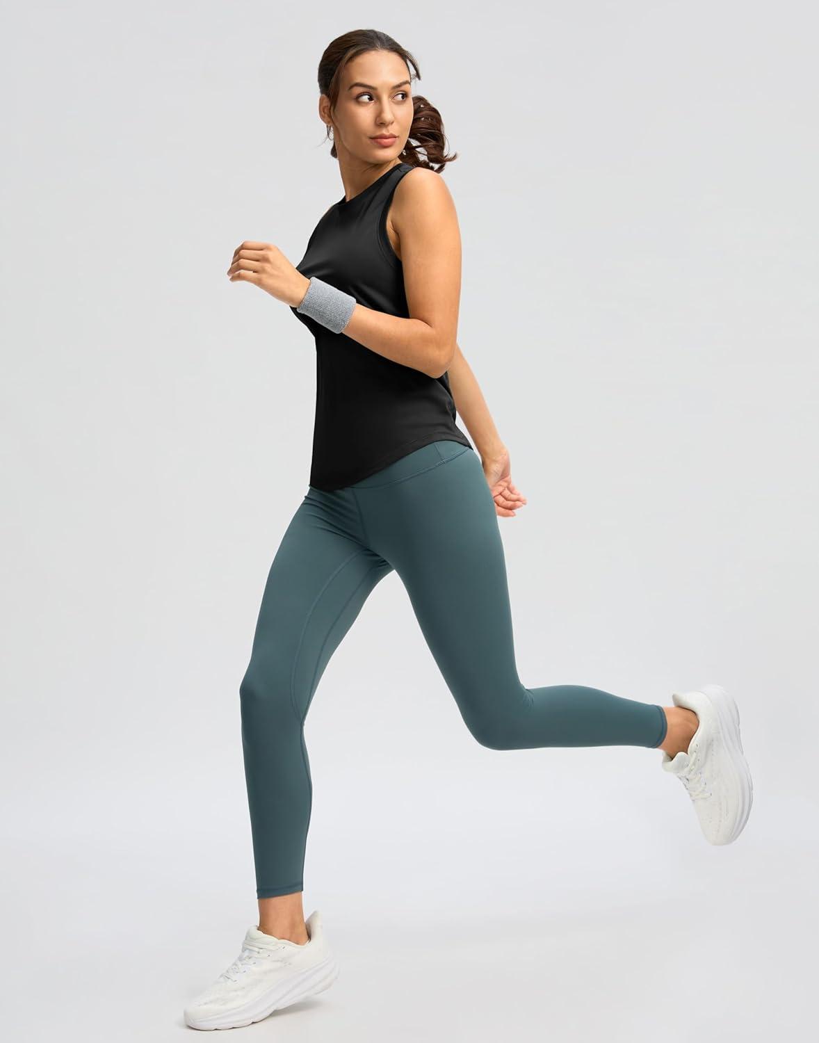 imageSANTINY Womens Sleeveless Workout Tops Lightweight Tennis Yoga Athletic Running Shirts Racerback Tank Tops for WomenBlack