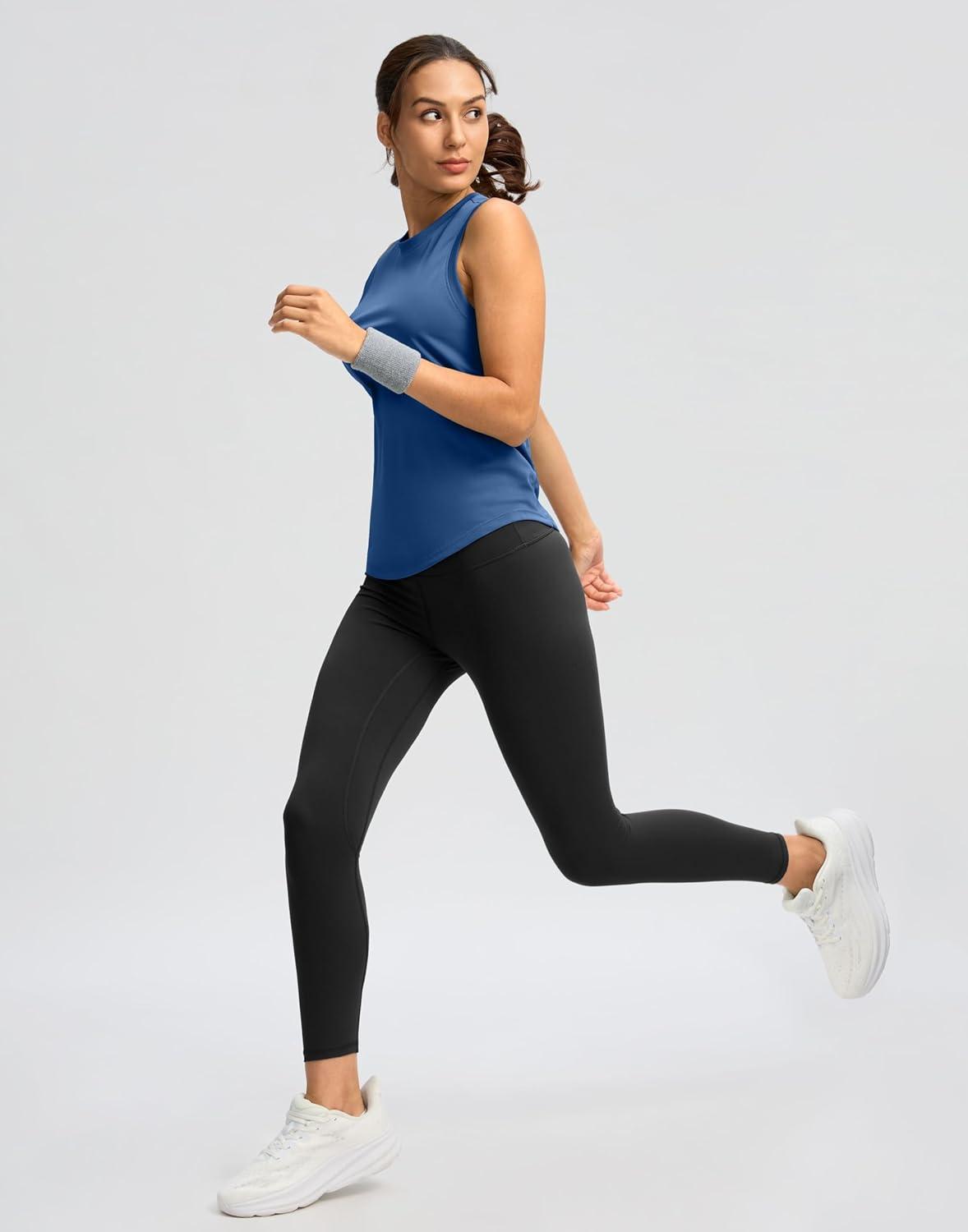 imageSANTINY Womens Sleeveless Workout Tops Lightweight Tennis Yoga Athletic Running Shirts Racerback Tank Tops for WomenBlue