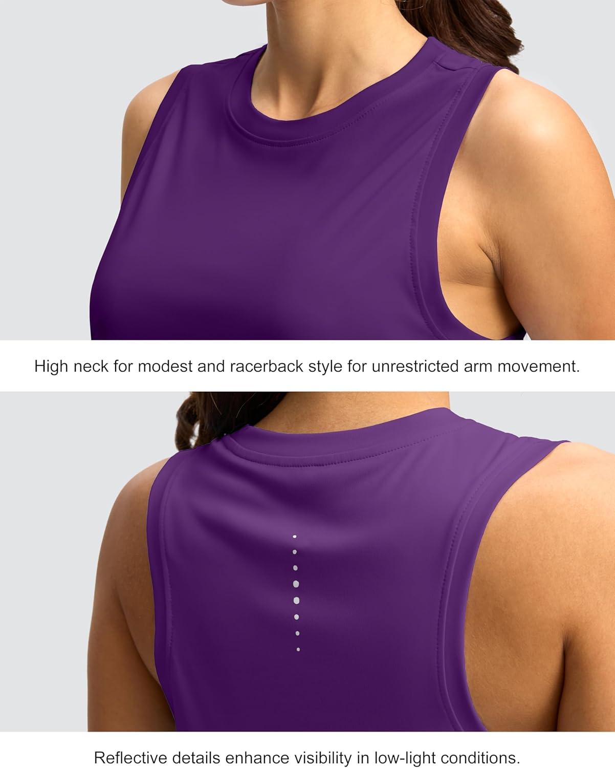 imageSANTINY Womens Sleeveless Workout Tops Lightweight Tennis Yoga Athletic Running Shirts Racerback Tank Tops for WomenDark Purple