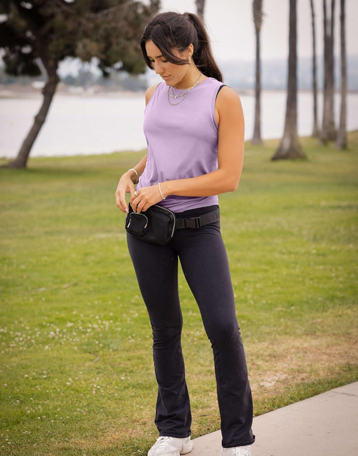 imageSANTINY Womens Sleeveless Workout Tops Lightweight Tennis Yoga Athletic Running Shirts Racerback Tank Tops for WomenPurple