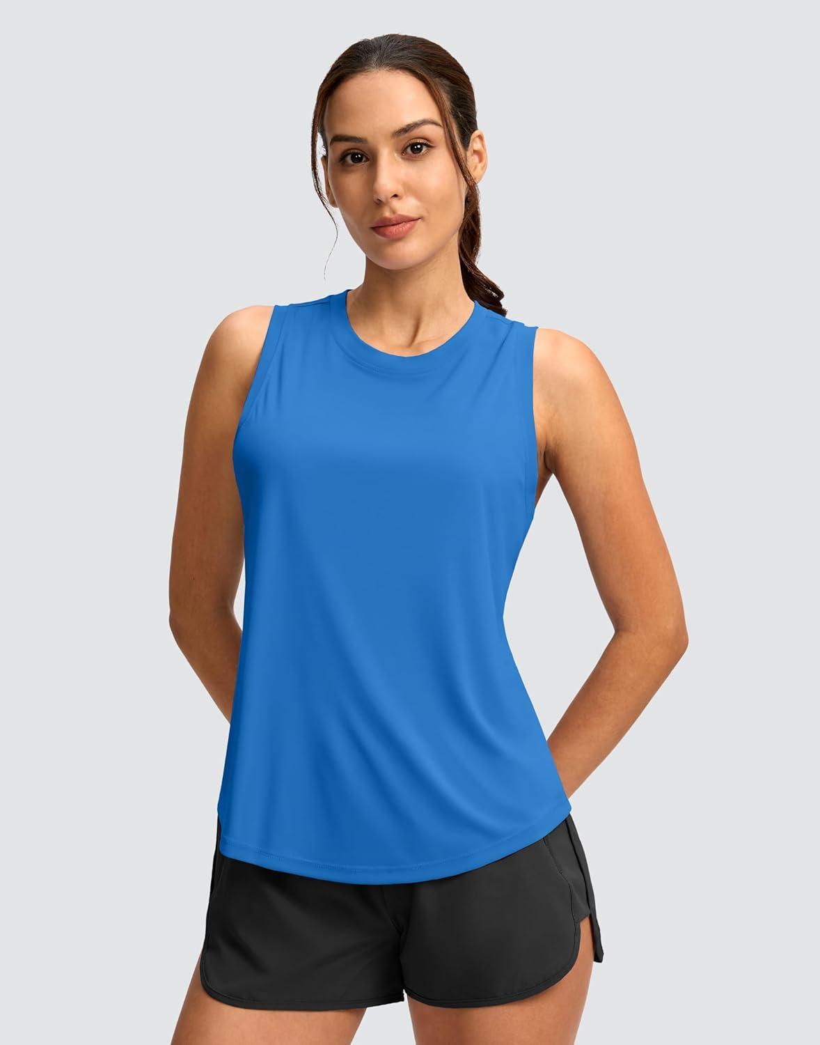 imageSANTINY Womens Sleeveless Workout Tops Lightweight Tennis Yoga Athletic Running Shirts Racerback Tank Tops for WomenRoyal Blue