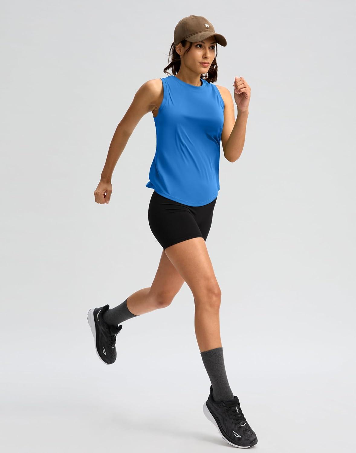 imageSANTINY Womens Sleeveless Workout Tops Lightweight Tennis Yoga Athletic Running Shirts Racerback Tank Tops for WomenRoyal Blue