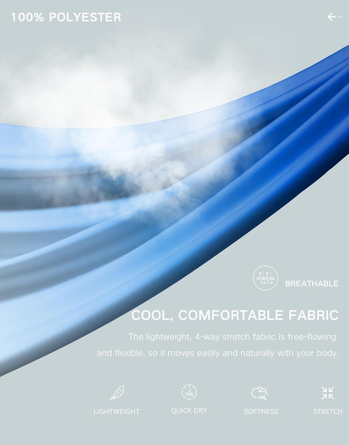 imageSANTINY Womens V Neck Short Sleeve Shirts Uv Protectioin Moisture Wicking Hiking Workout Athletic T Shirts for WomenGradient Blue