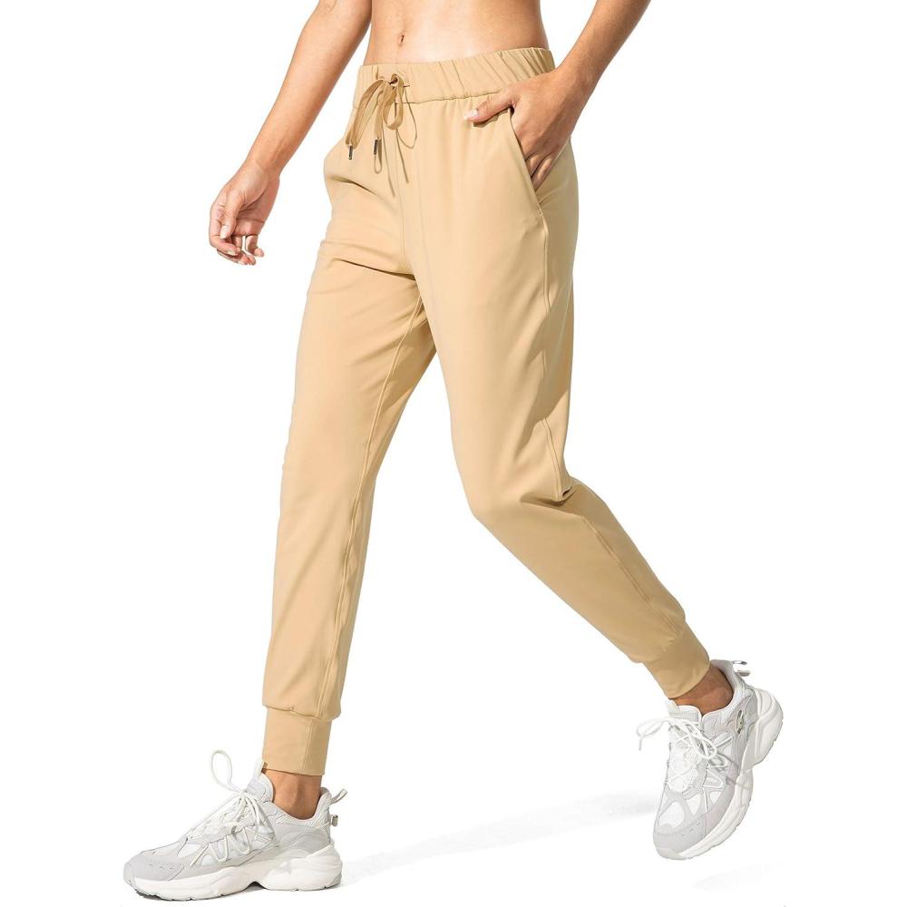 imageSANTINY Womens Joggers Pants Pockets Drawstring Running Sweatpants for Women Lounge Workout JoggingBeech Wood