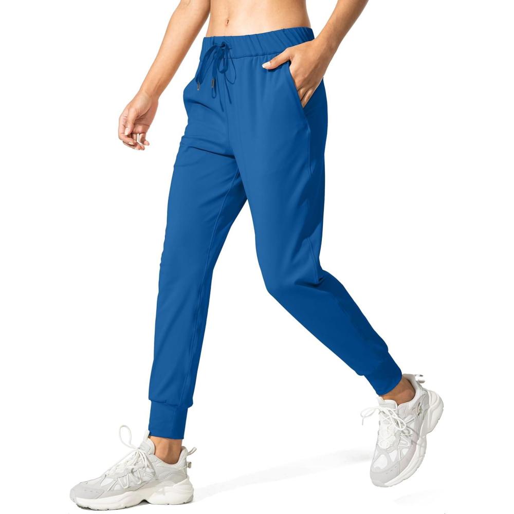 imageSANTINY Womens Joggers Pants Pockets Drawstring Running Sweatpants for Women Lounge Workout JoggingBlue