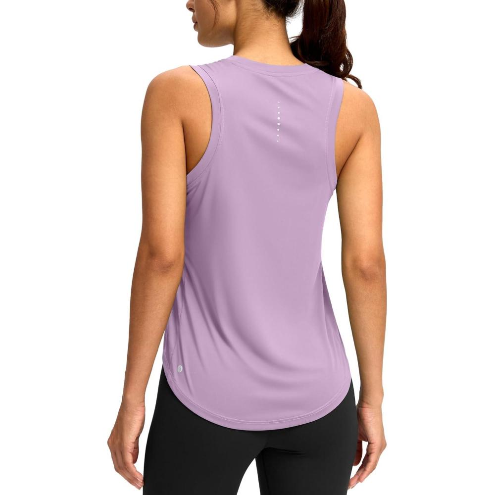 imageSANTINY Womens Sleeveless Workout Tops Lightweight Tennis Yoga Athletic Running Shirts Racerback Tank Tops for WomenPurple