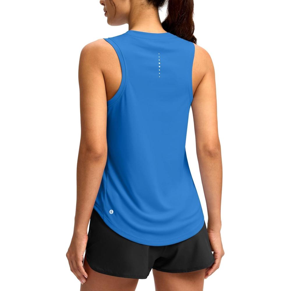 imageSANTINY Womens Sleeveless Workout Tops Lightweight Tennis Yoga Athletic Running Shirts Racerback Tank Tops for WomenRoyal Blue
