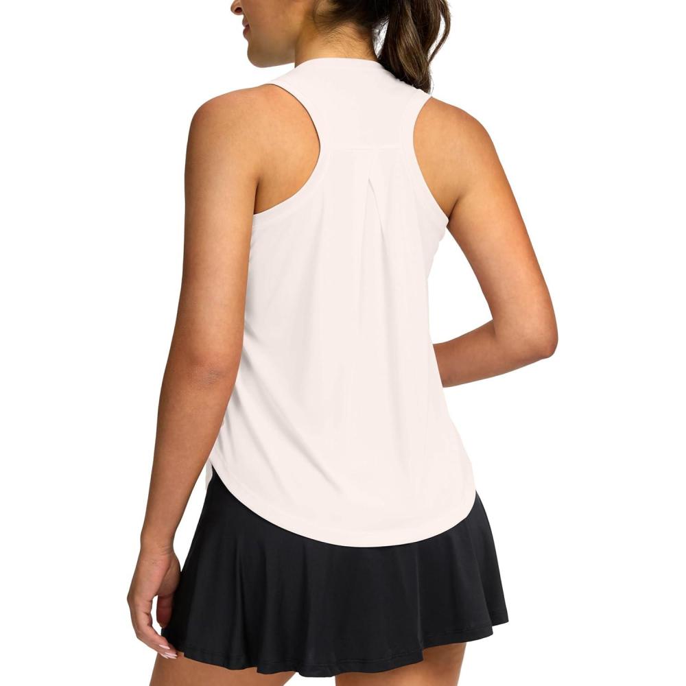 imageSANTINY Womens Sleeveless Workout Tops Lightweight Tennis Yoga Gym Athletic Running Shirts Racerback Tank Tops for WomenCream
