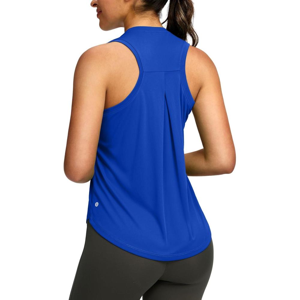 imageSANTINY Womens Sleeveless Workout Tops Lightweight Tennis Yoga Gym Athletic Running Shirts Racerback Tank Tops for WomenRoyal Blue