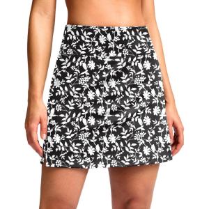 SANTINY 16″ Skorts for Women with 2 Pockets High Waisted A Line Pickleball Golf Skort Casual Athletic Tennis Skirt(Black Flower)