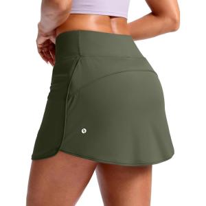 SANTINY Skorts for Women with Pockets High Waisted Golf Skirts with Shorts A Line Athletic Tennis Skirt for Casual Pickleball(Grey Sage)