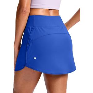 SANTINY Skorts for Women with Pockets High Waisted Golf Skirts with Shorts A Line Athletic Tennis Skirt for Casual Pickleball(Royal Blue)