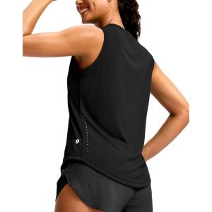 SANTINY Sleeveless Workout Tops for Women Breathable Lightweight Athletic Running Tank Tops Active Tennis Yoga Shirts(Black)