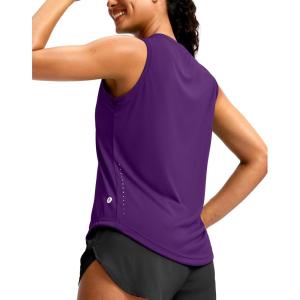 SANTINY Sleeveless Workout Tops for Women Breathable Lightweight Athletic Running Tank Tops Active Tennis Yoga Shirts(Dark Purple)